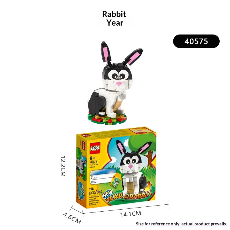 LEGO Building Blocks 40575 Year of the Rabbit & 40611 Year of the Loong Children's Puzzle Toy Gift Set