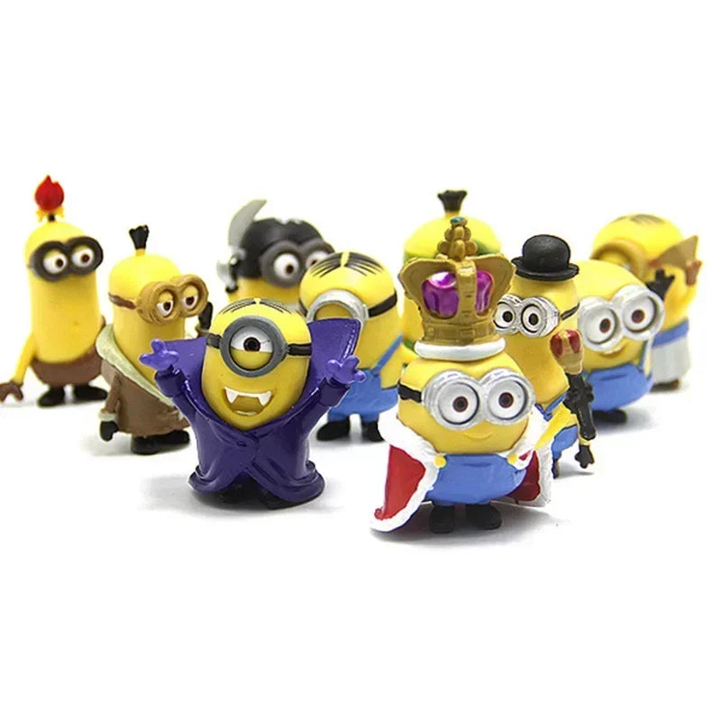 10Pcs/Set kawai Mini Figurines Toys 3D Eye Despicable Crown ones Action Figures Toys Xmas Gifts for Xmas gifts
