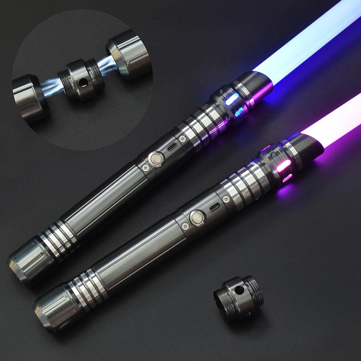 RGB Metal Lightsaber Dueling Smooth Swing Sword Sabre De Luz 7 Color Changing With Sounds Flashing Toy