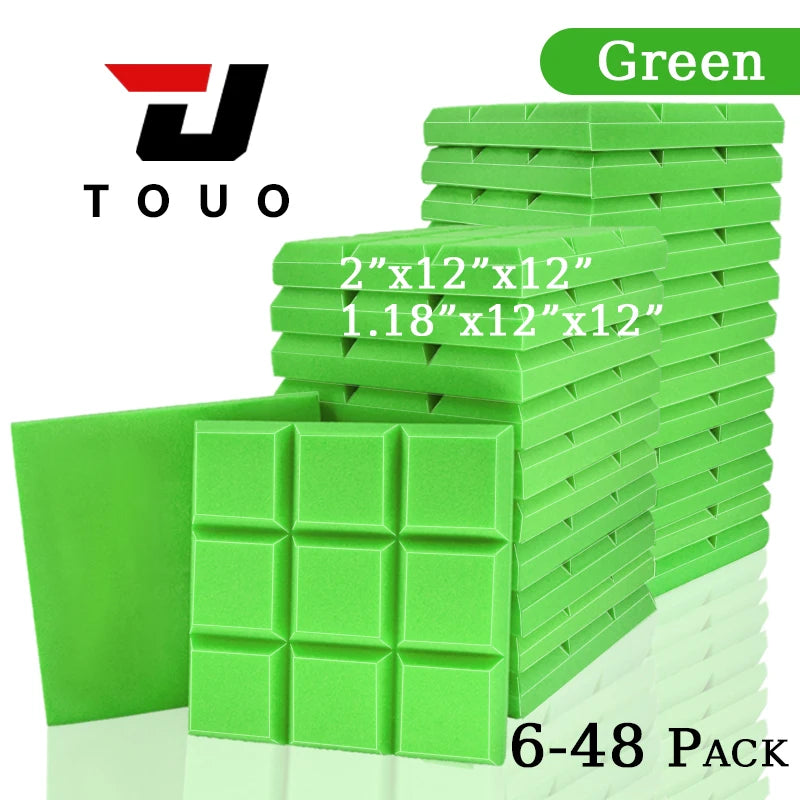 TOUO Studio Acoustic Foam 6 12 24pc High Density Soundproof Foam Wall Soundproofing Bedroom Acoustic Treatment Home Accessories