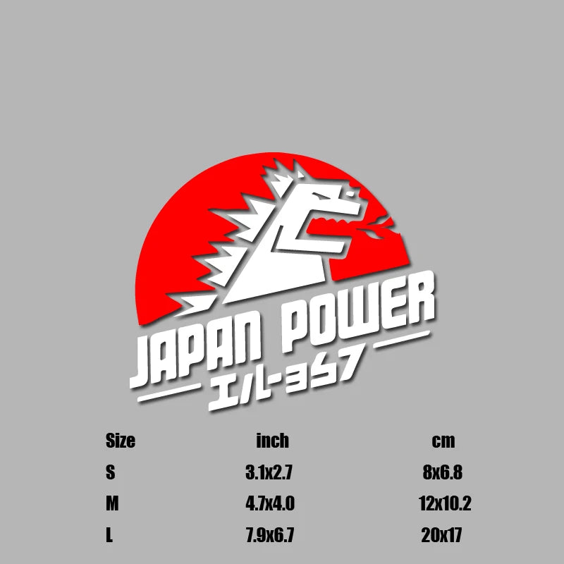 JAPAN POWER Japanese Dinosaur Sticker, JDM Cartoon Decal High Quality And Durable Automobiles Exterior Accessories