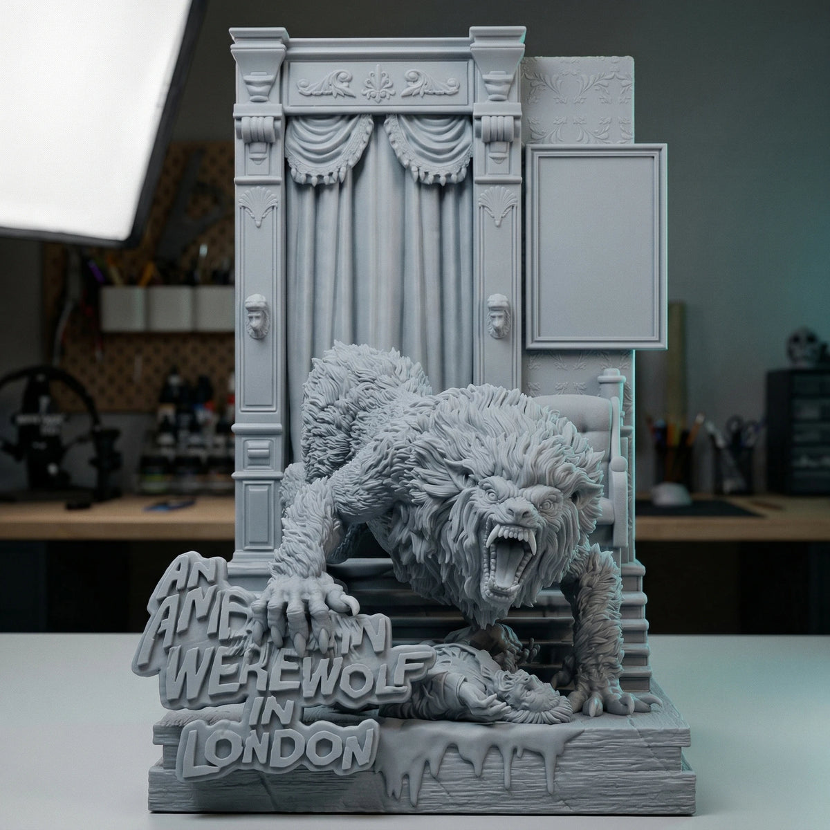 75 / 100mm Werewolf and Victim Unpainted Unassembled 3D Printing Model Garage Kits (Requires Painting and Assembly)