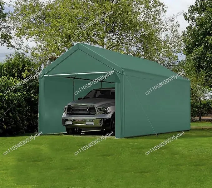 3M X 6m PE Heavy Duty Canopy Steel Canopy Storage Shed, Portable Garage Party Tent with Removable Side Walls and Doors