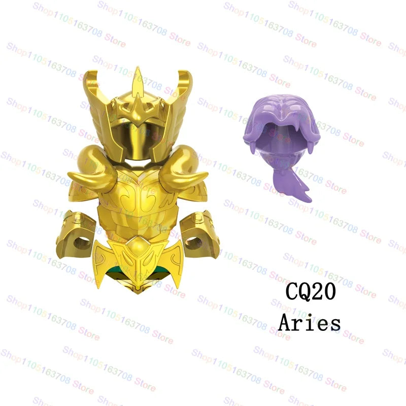 Saint Seiya Japanese Anime Cartoon Bricks Dolls Aiolia Aiolos Model Toys Building Blocks Figures Assembly Toys Gifts CQ11-22