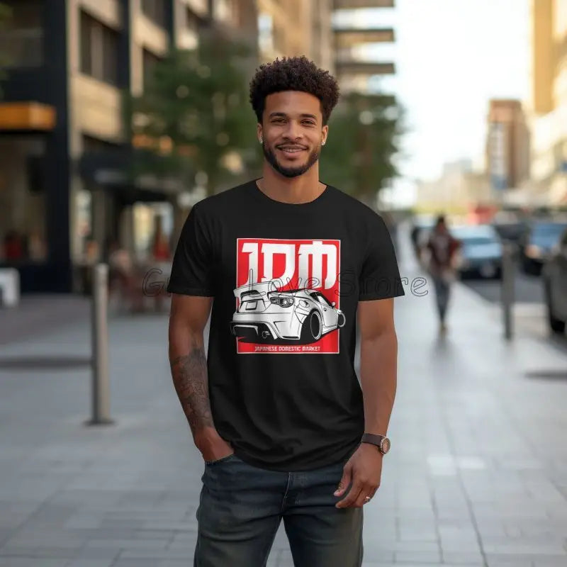 JDM Badge Japanese Drift Car Tuning Automotive Gift 86 T Shirt Summer Cotton Casual Black T-shirts Men Oversized T Shirt 6XL