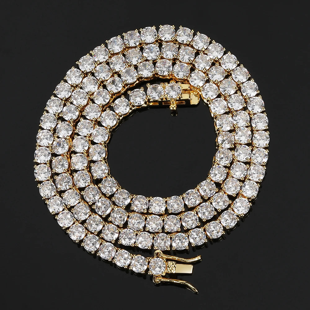 NY Fashion 3/4/5/6mm Tennis Chain Iced 5A Cubic Zirconia Shining Hip Hop Style Exquisite Men's and Women's Jewelry Necklace