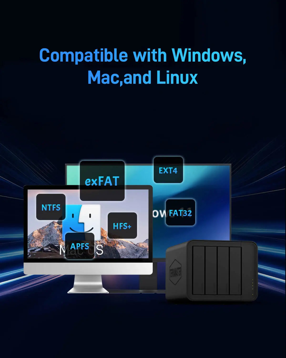 TERRAMASTER D8 Hybrid 8-Bay Hybrid RAlD Enclosure USB 3.2 Gen 2 10Gbps Type C Storage Supports RAID 0/1/Single/JBOD(Diskless)