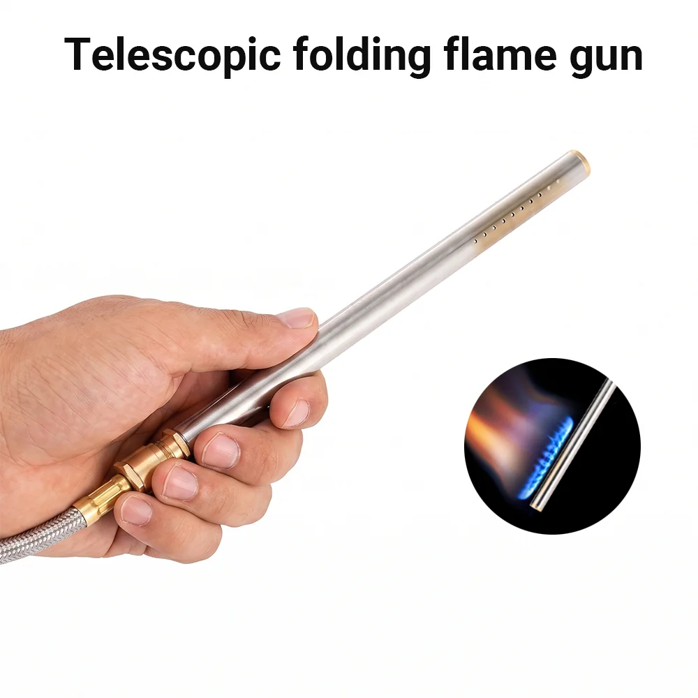 Pandatour Freely Adjustable Telescopic Spray Gun Stainless Steel Durable Copper Head High Power Gas torch fire starter