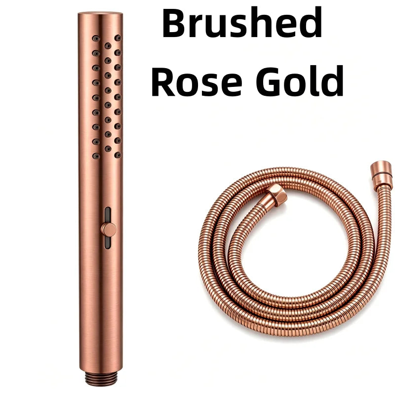 Brushed Nickel Stainless steel Hand Shower Head with 1.5M Hose Water Saving Handshower Shower Brass Bracket Accessor