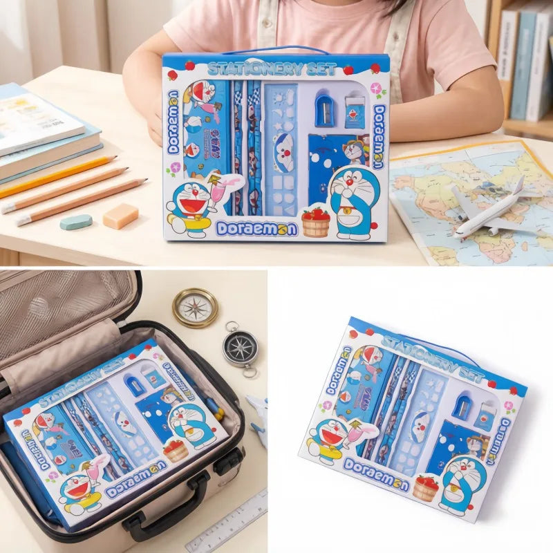 Doraemon Anime Merchandise Student Stationery 8Pcs Set Pencil Combination Primary School Student Learning Stationery Wholesale