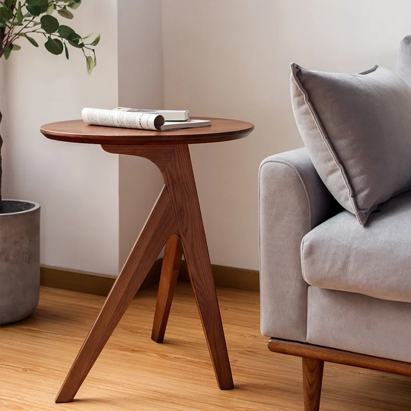 Solid Wood Round Side Table, sofa side table, household tea table, coffee table, garden round table, round table dining table
