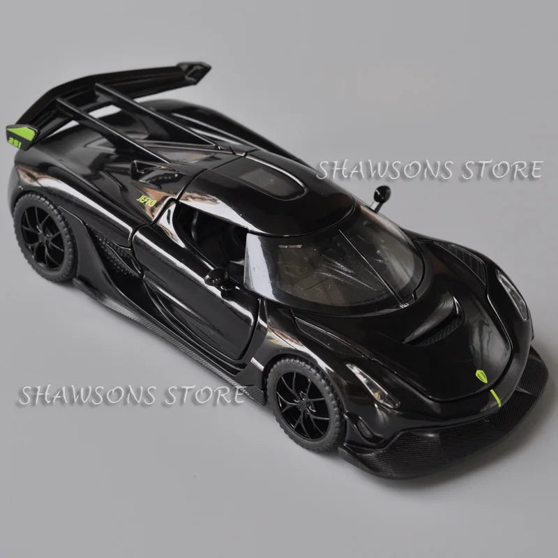 1:32 Scale Diecast Model Car Toys Koenigsegg Jesko Miniature Replica Pull Back Sound Light