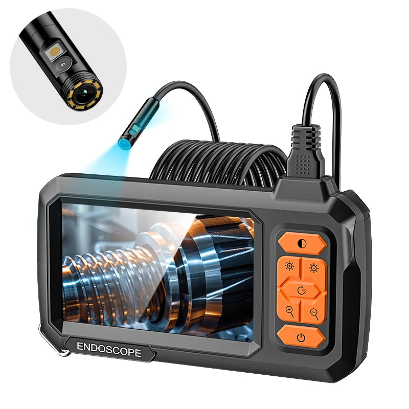 2-100m Split Design Endoscope 1080P Camera with 4.3'' IPS Screen Waterproof Borescope Camera 8mm Inspect Pipeline Sewer Engine