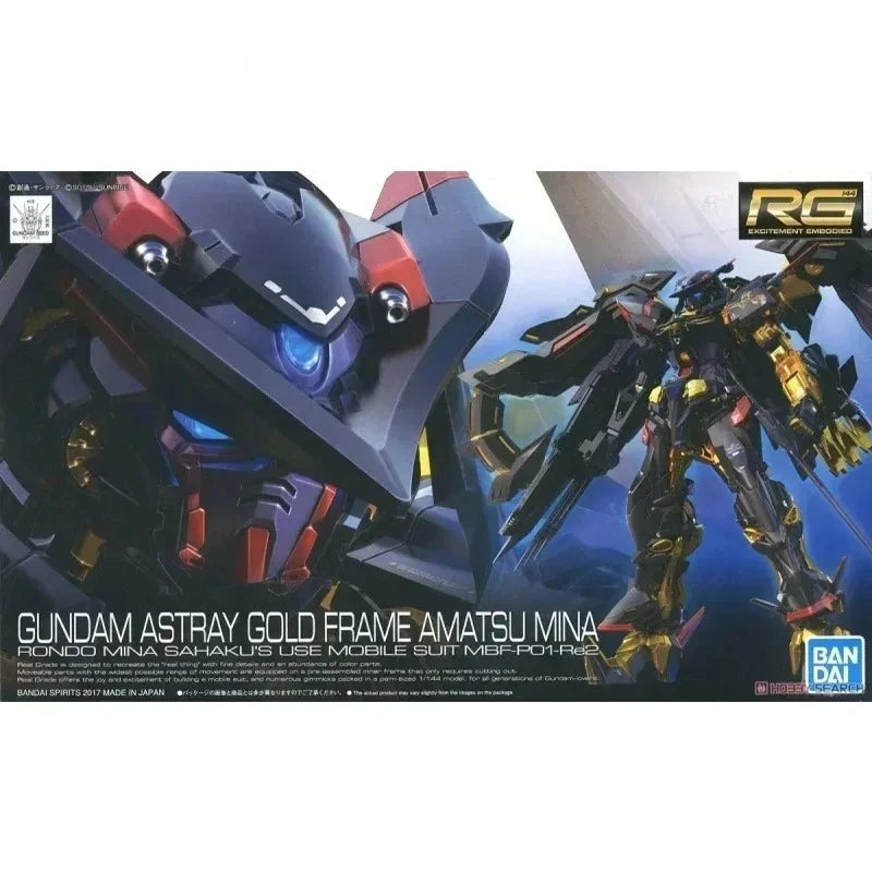 Bandai Original Gundam RG 1/144 ASTRAY GOLD FRAME AMATSU MINA Anime Action Figure Assembly Model Kit Gunpla Collection Genuine