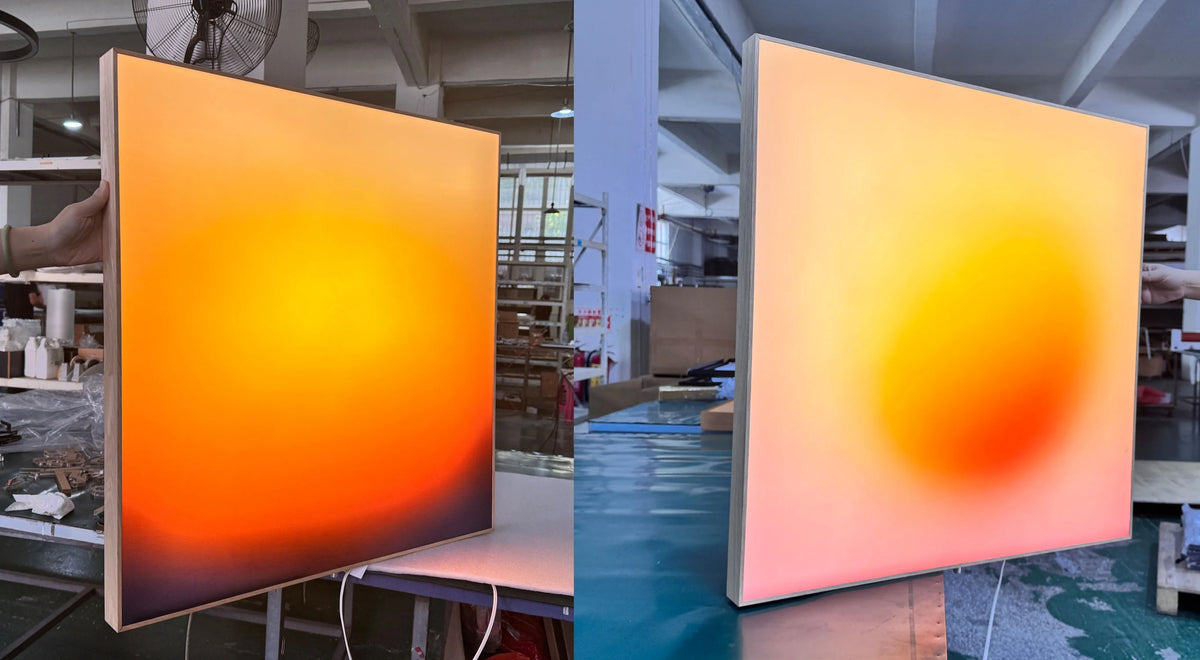App Control Brightness Sunset Led Art Frame Acrylic Led Backlit Picture Frame Light up Sunset Painting Wood Gold Frame Light Box