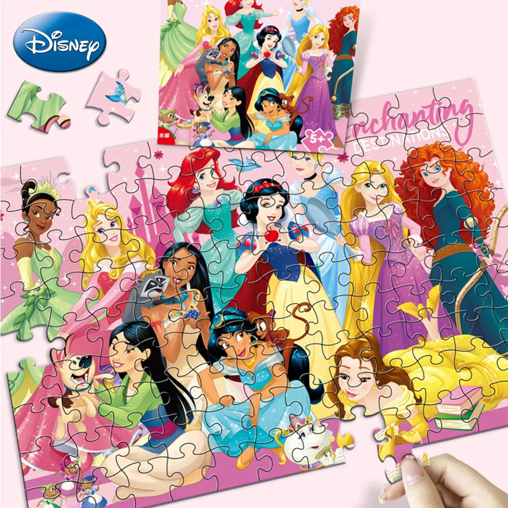1Set Disney Princess Officially Licensed Cartoon Jigsaw Puzzles Wall Décor Puzzle Accessories Family Activity DIY Assembled Gift
