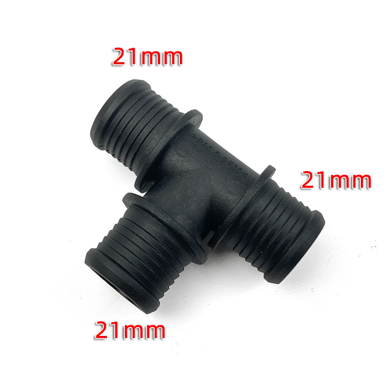 BOICY Coolant Water Pipe Tee Connector Car Black Auto 3 Way Tee Heater Water Hose Fitting Connector Kit for VW Audi Skoda Seat