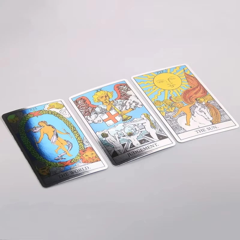 10.3*6cm MagicSeer Rainbow Tarot Cards Decks, Tarot Card and Book Sets for Beginners, Holographic Tarot Deck Board Game