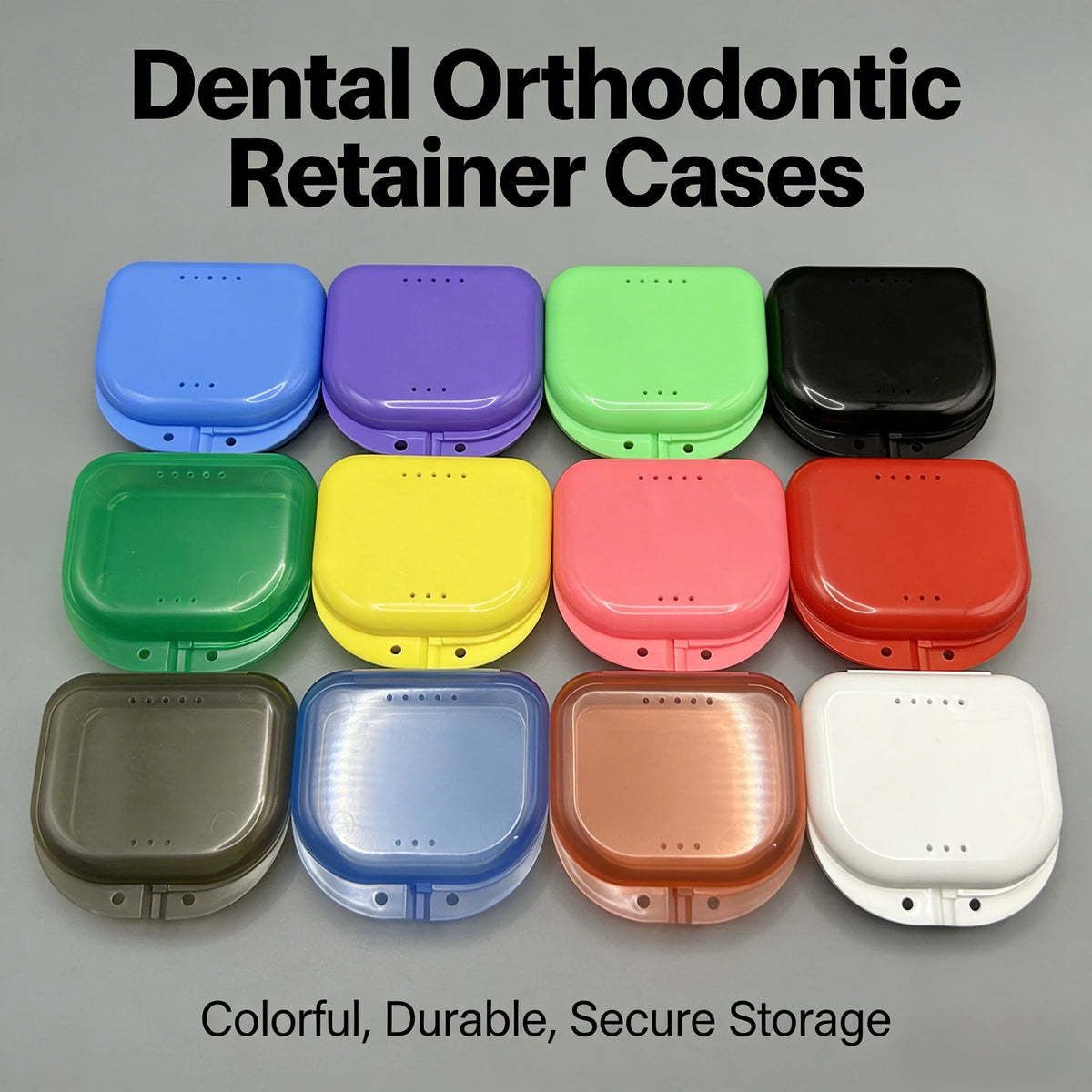 50pcs Denture Storage Box Dental Orthodontic Braces Retainer False Teeth Protective Case Prosthesis Teeth Container Boxes