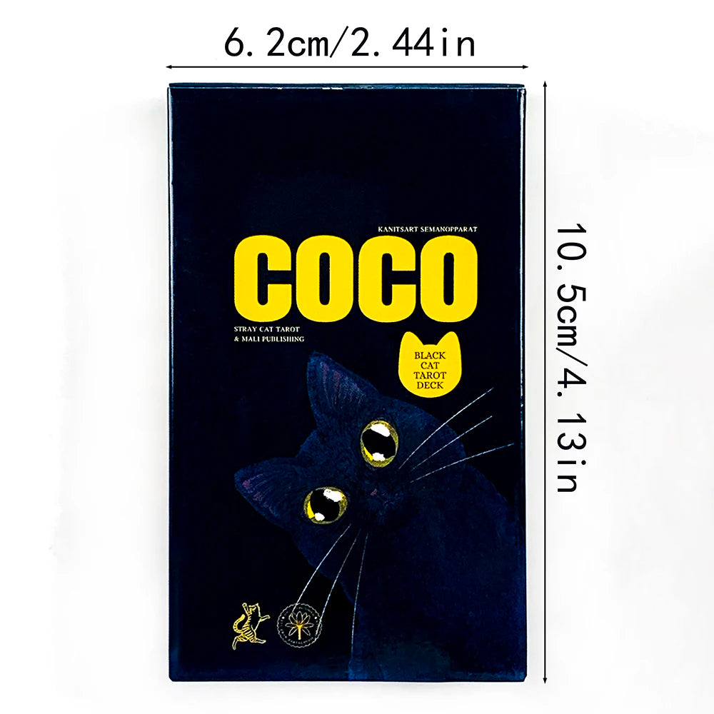 New Black Cat Tarot Deck 78PCS Cat-Themed Tarot Cards Meditation Divination Edition Deck Borad Game Party Games For Cat Lovers