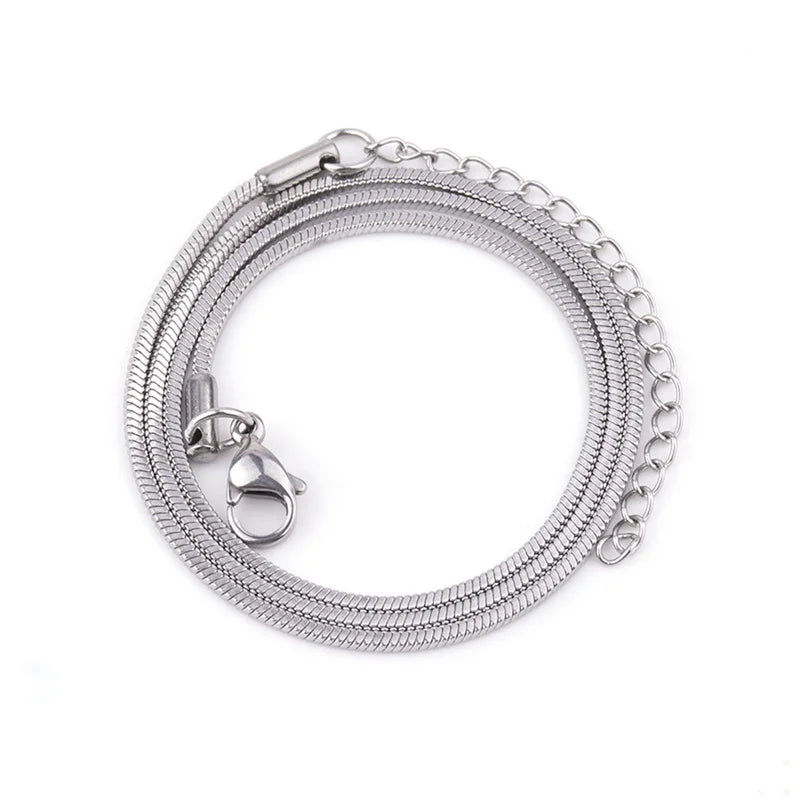 1.2mm Gold Color Stainless Steel Necklace For Men Hip Hop Titanium Steel Square Snake Chain Necklace Jewelry Accessories