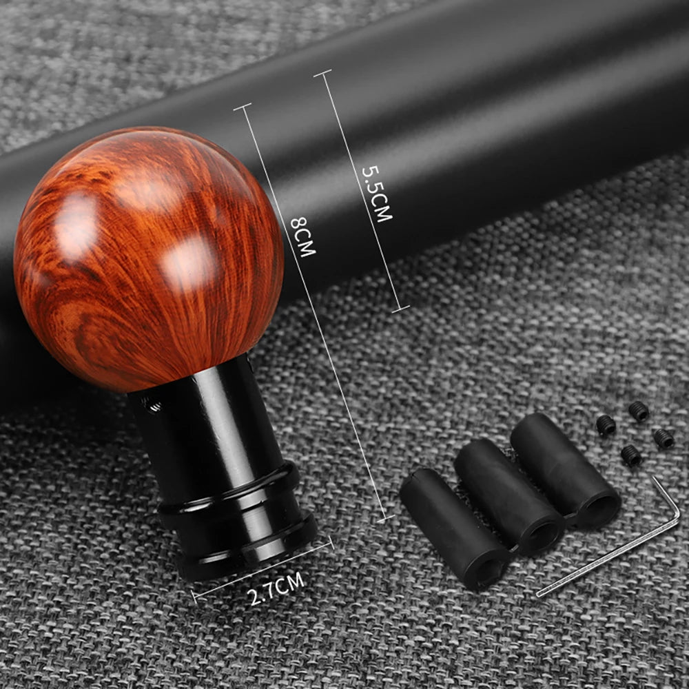 Mahogany Wood Grain Carbon Fibre Gear Shifter Knob Car Interior Manual/Automatic Transmission Universal Auto Gear Lever