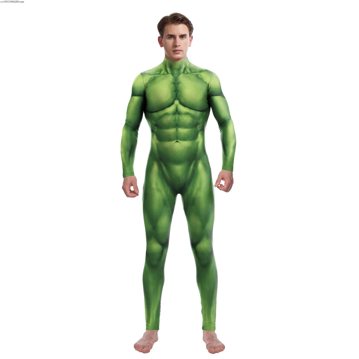Halloween Cosplay Costume Purim Green Muscle 3D Print Men Jumpsuit Carnival Spandex Zentai Bodysuit Women Men Holiday Party Wear