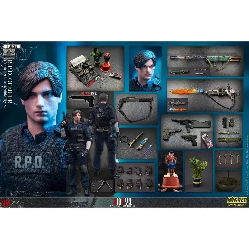 【SHIP IMMEDIATELY】LIMTOYS LiMiNi Resident Evil 2 Series Officer Leon Kennedy Deluxe Version 1/12 Action Figure Gift Toys Collect