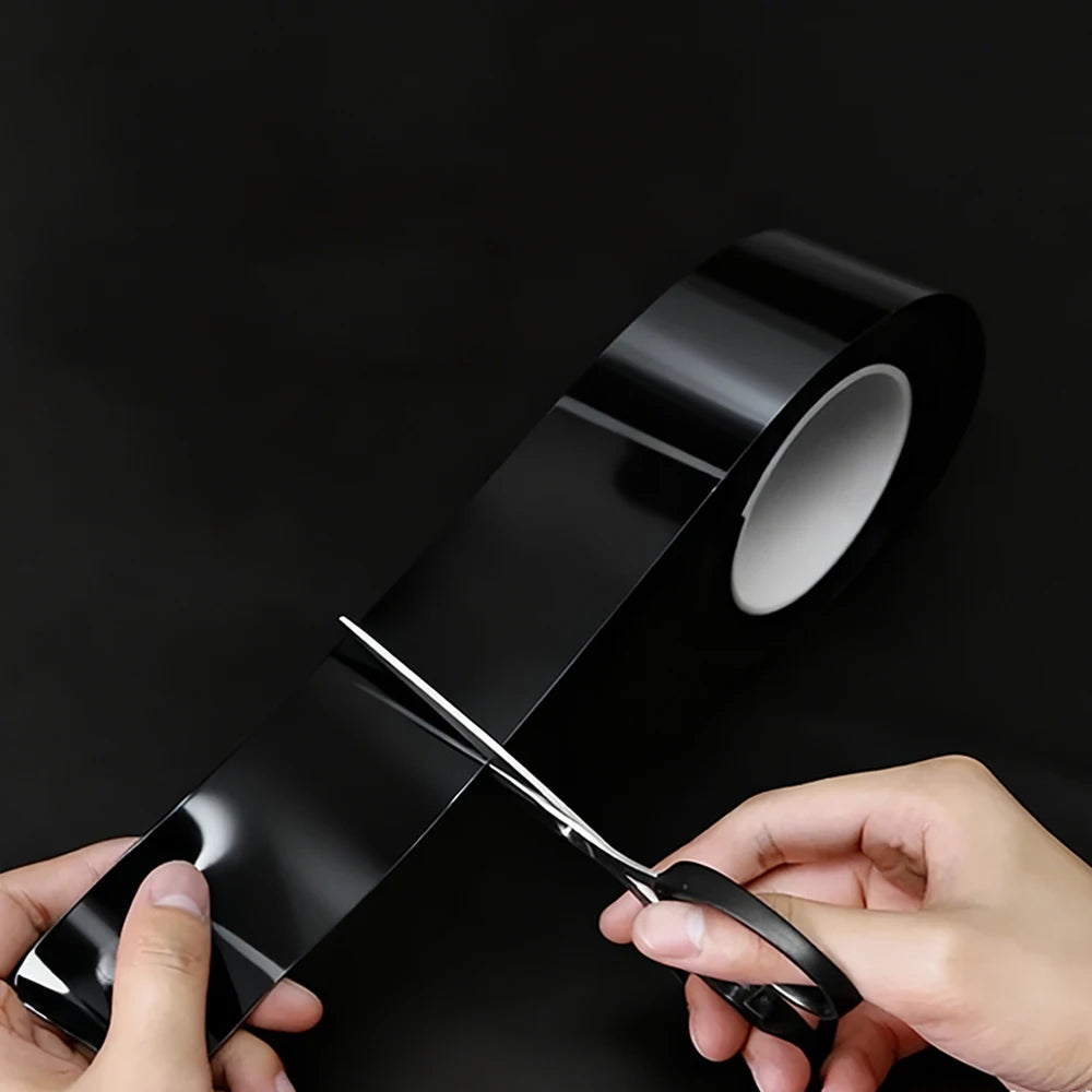 3/5/7/10cm*3/5/7/10m Glossy Black Car Sticker Paste Protective Strips Auto Door Sill Side Anti-Scratch Tape Car Accessories