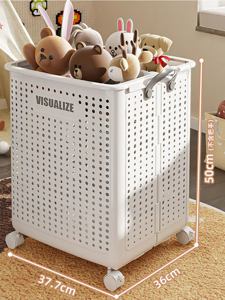 Extra Large Wheeled Folding Laundry Basket Breathable Large Capacity with Handles Suitable For Families Hotels and Dormitories