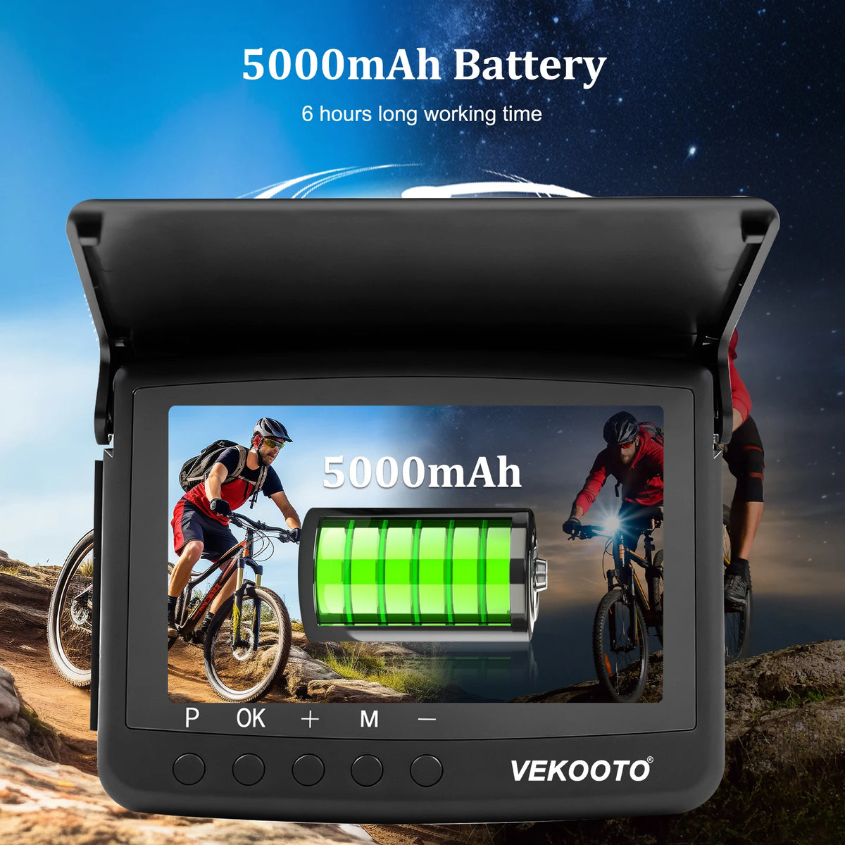 1080P 5" HD Display Bicycle Rear View Camera Real-Time Road Monitoring Night Vision Waterproof Bike Backup Camera for MTB E-Bike