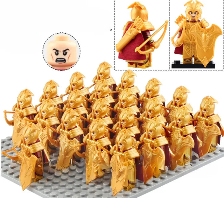 21PCS Medieval Ancient Roman Warrior Series Spartan 300 Warrior Children's Building Block Toys DIY Micro Scene Ornaments