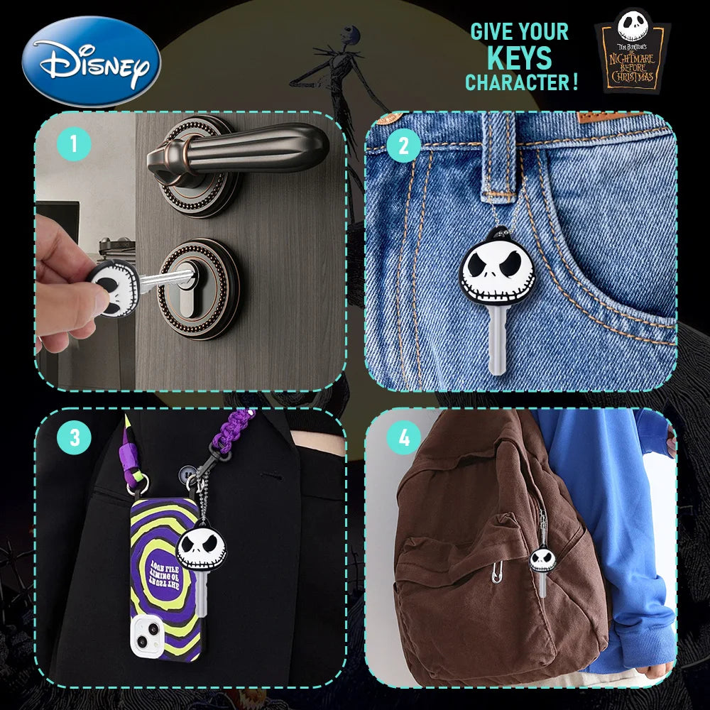 The Nightmare Before Christmas Officially Licensed Figurine Bag Clip Charms Jack Skellington Creative Key Holder Gift 1Pc Disney