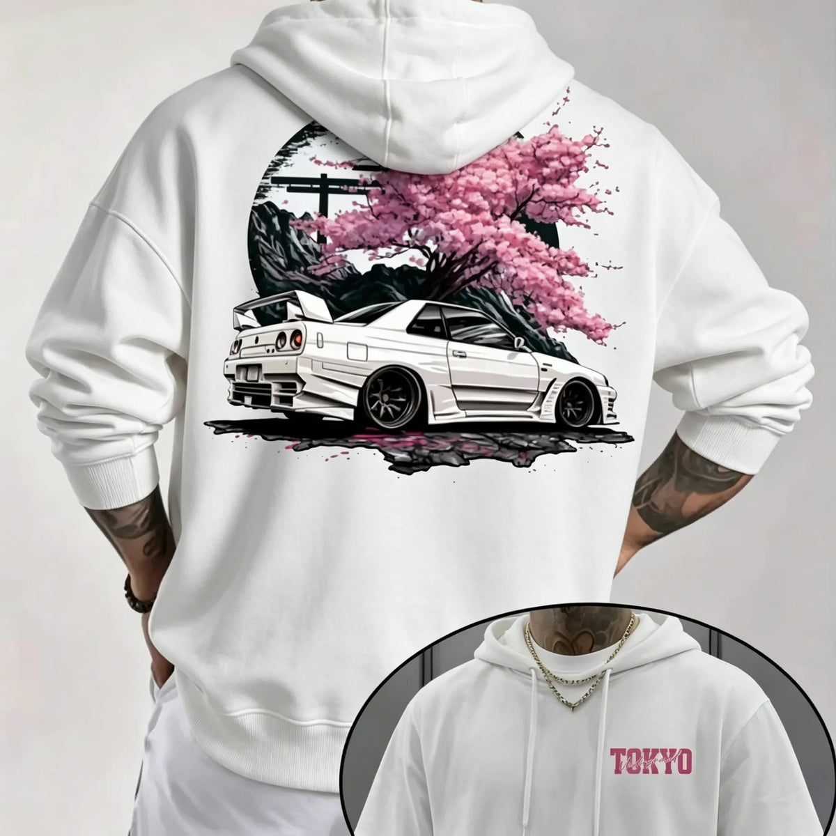 JDM Tokyo Drift Car hoodie Unisex Oversized Japanese hoodie Sakura Graphic Tee Y2K Aesthetic hoodie men clothing streetwear