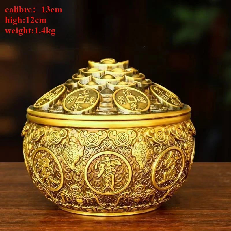 Brass Treasure Bowl Entrance Housewarming Business Gift Ornaments Decorations Living Room
