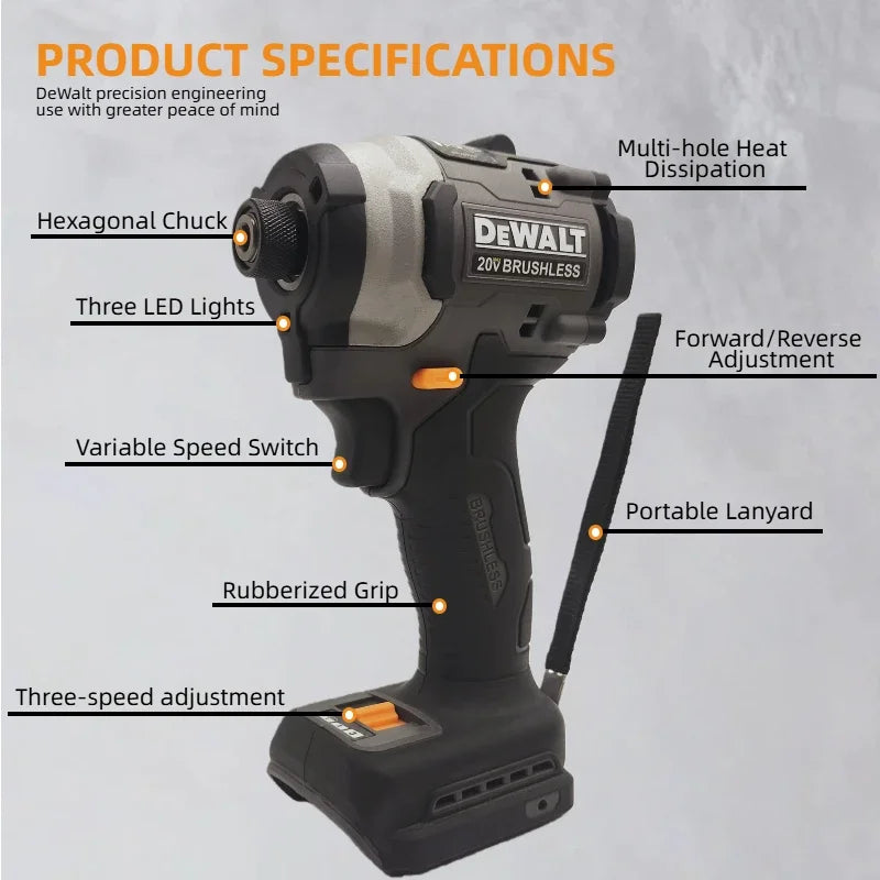 DEWALT DCF85M Impact Driver Electric Driver 20V Brushless Cordless 3800RPM screwdrivers High Torque tools Power Tools