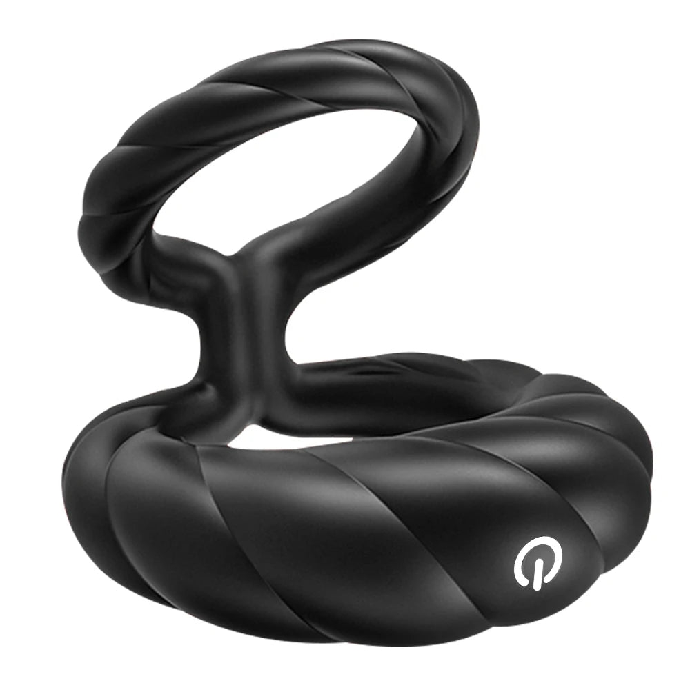 Double Ring Penis Ring Vibrator with 10 Vibrations APP Control Delayed Ejaculation Enhanced Pleasure Male Adult Sex Toys