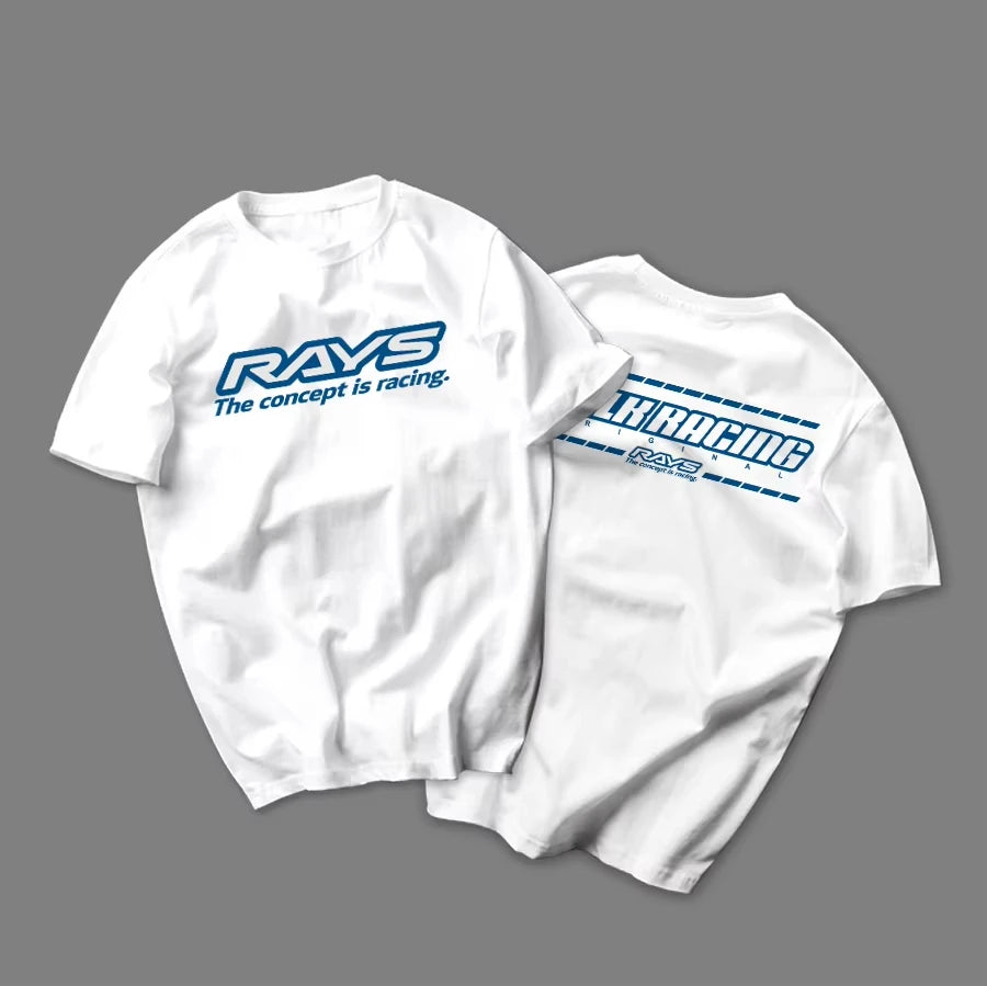 Unisex RAYS T-Shirt JDM Wheel Printed Quick Drying Short Sleeve Couple Matching Streetwear Fit T-shirt Men's Clothing