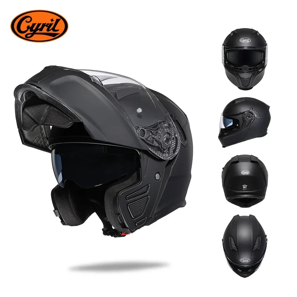 Motorcycle Open Face Modular Flip Up Full Face Helmet for Adult Men and Women DOT Approved Moto Helmets AH121