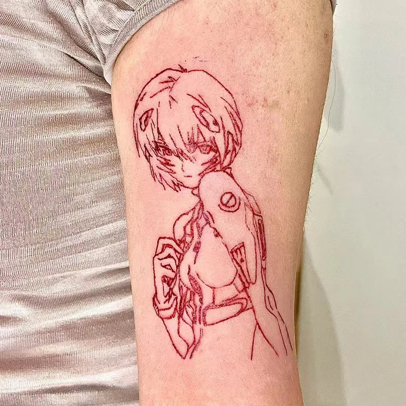 12 Styles Anime Cute Sweet Girl Temporary Tattoos Cartoon Rem Tattoo Body Art Waterproof Lasting Fake Tattoo Stickers