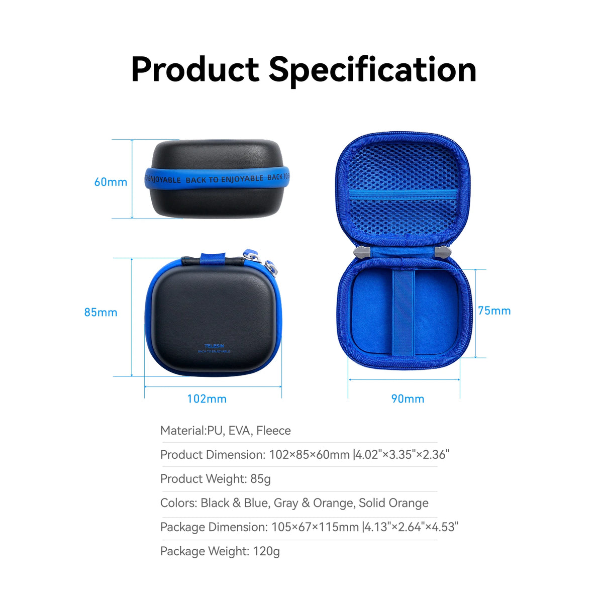 TELESIN DisAdv Mini Storage Protection Bag Carrying Case for DJI OSMO Action 6 5pro 4 3 GoPro Hero Insta 360 Ace Ace pro 2