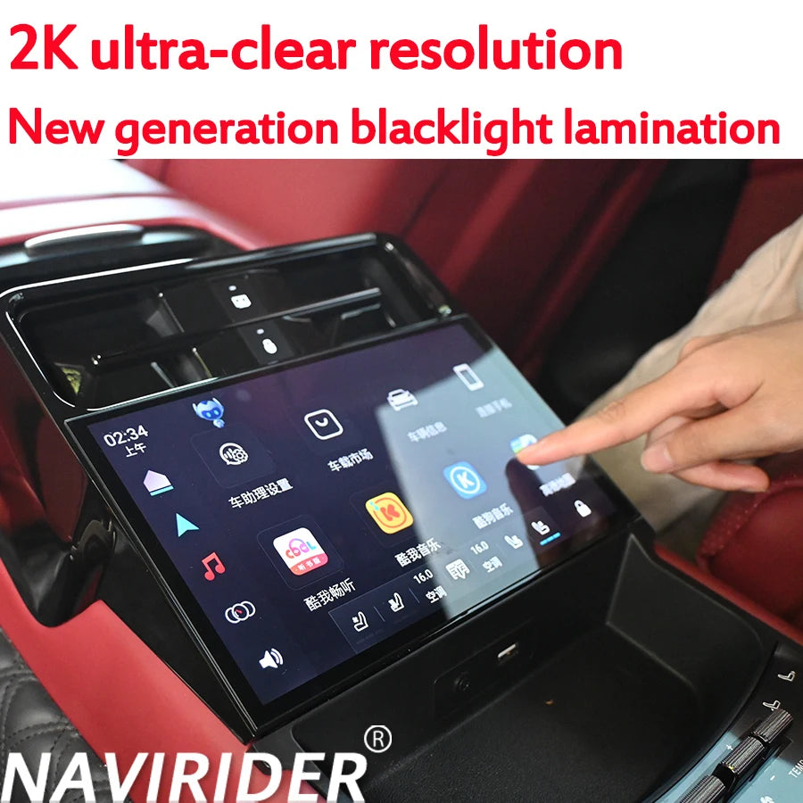 9inch Rear Air Conditioning Screen For Porsche Panamera 2010 - 2017 Electric 2K Ultra Clear Touch Screen Carplay Android Auto