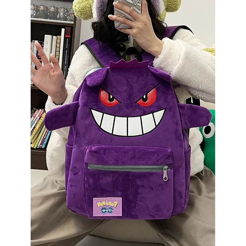 Gengar Backpack Trendy Cool Large Bag Cute Cartoon Kawaii Couple Gift Storage Toys Anime Accessories