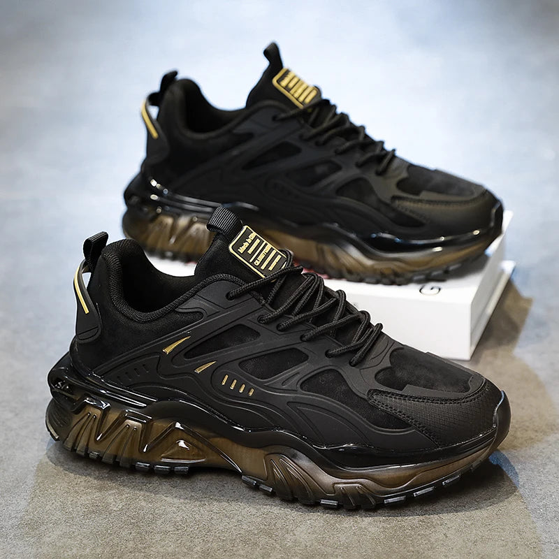Men's Casual Sports Shoes, Suitable for All Seasons, Large Size Men's Everyday Footwear, with Thick-Soled Cushioning and Low-Top Design, Both Stylish and Practical, Ideal for Commuting; Reinforced Shoelace Design, Non-Slip an