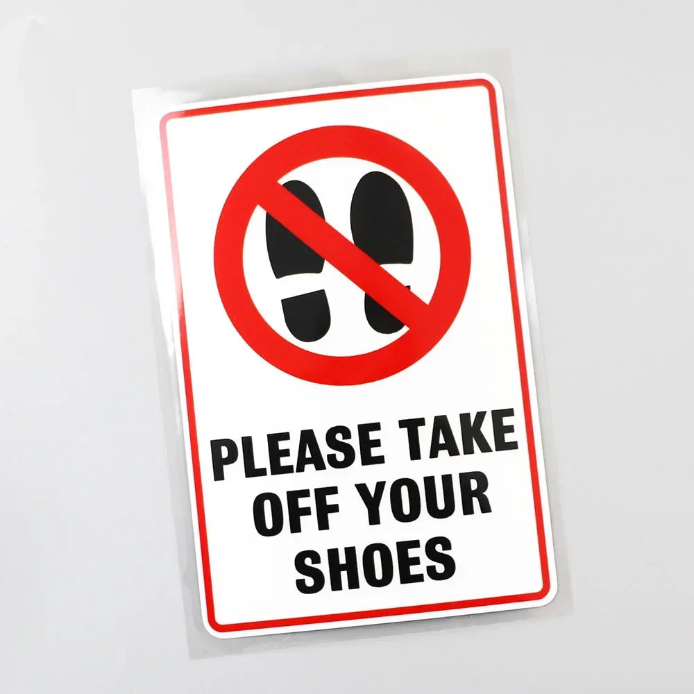 17CM New Design Warning Please Remove Shoes Car Wall Decal PVC Sticker No Shoes inside Decoration Car Wall Art