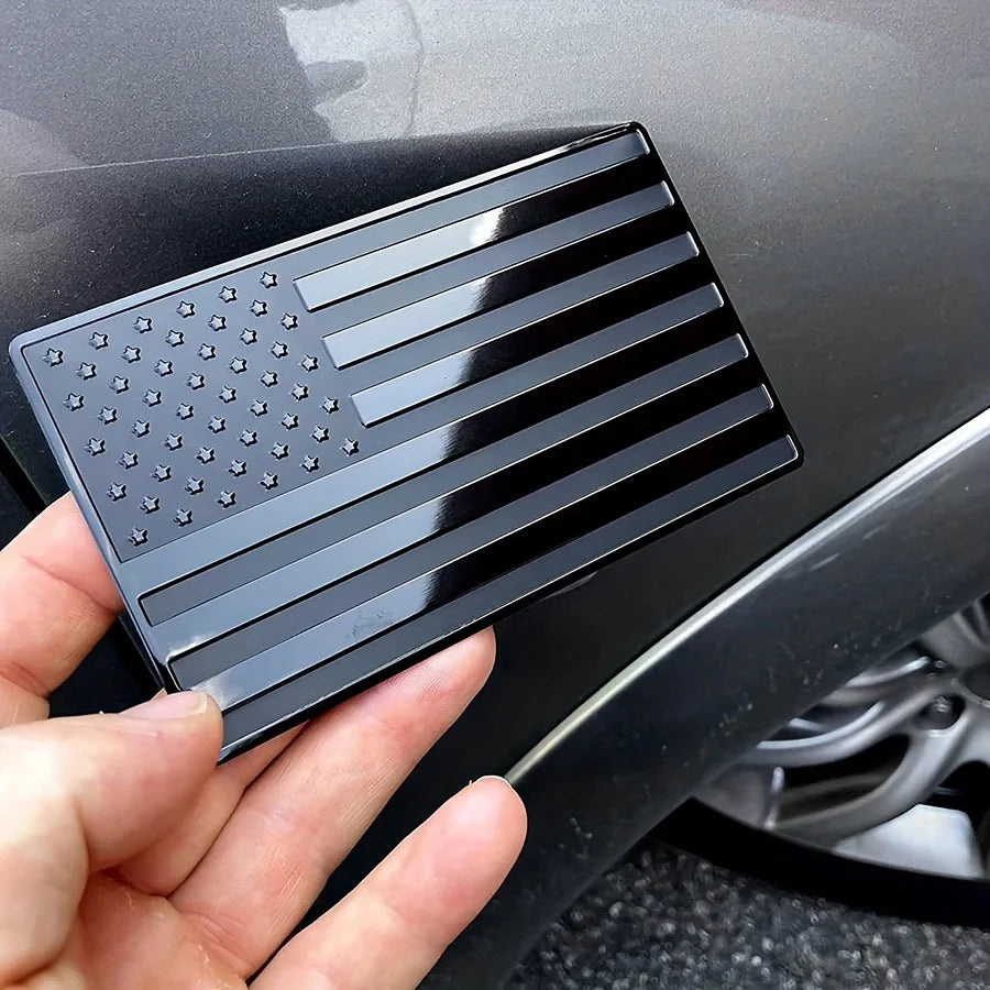 2pcs Black American Flag USA Sticker Decal for Car 3D US American Flag Emblem Decals for Trucks 5' X 3' for Car Motorcycle