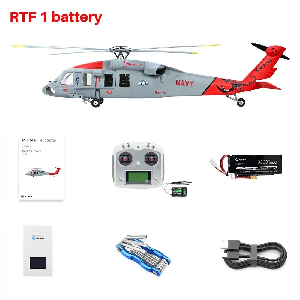 FLYWING MH-60T Jayhawk Scale Helicopter 470 Class LED Light ACE Controller MH60T RC Helicopter MH60 Helicopter with GPS ATT Mode