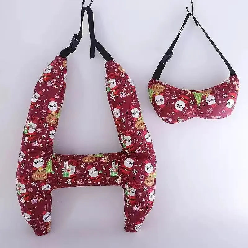 2-Pack Adorable Ultra-Soft Car Seat Pillows with Secure Belt - Ensures Peaceful Restful Naps on the Go - Enhanced Safety