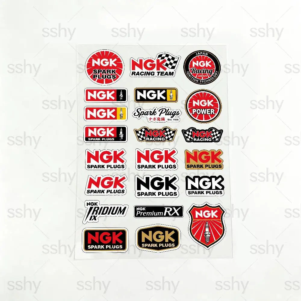 For NGK Reflective Motorcycle Stickers Waterproof Vinyl Decals for Motorbike Helmet Fuel Tank Bike