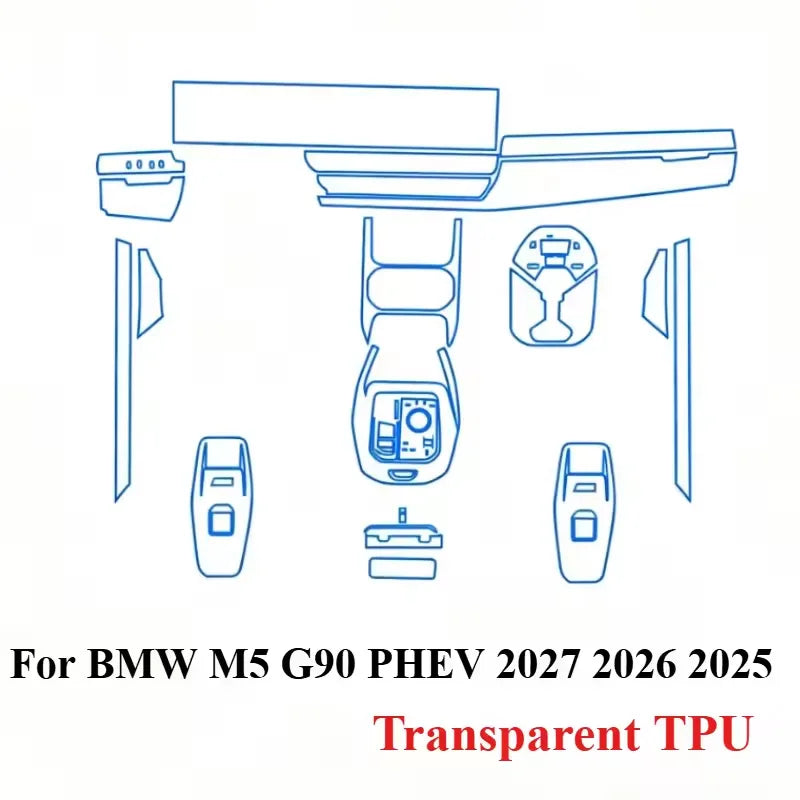 TPU PPF Protection Film For BMW M5 G90 PHEV 2027 2026 2025 LCD GPS Navigation Gear Panel Center Console Car Accessories